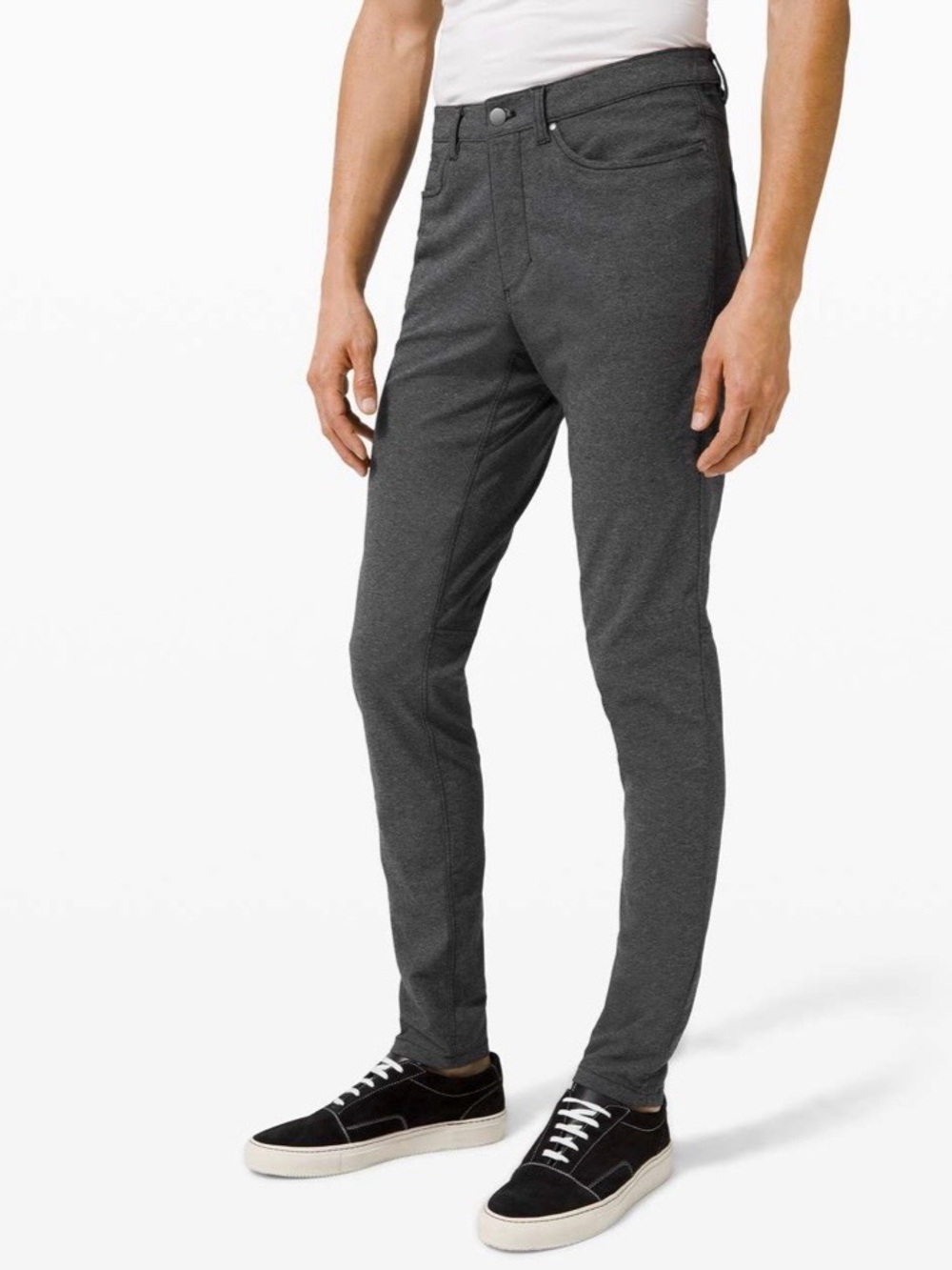 Lululemon ABC Pant Skinny *Tech Canvas 34" Heathered Black M5992S size 28